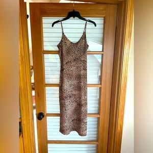 Leopard print midi dress, XS
